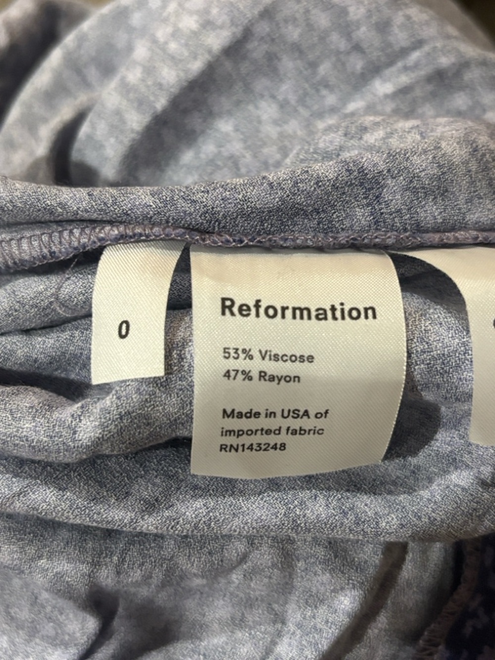 Reformation Persimmon Dress Blue Square-Neck Button-Front Midi Dress - Picture 11 of 16